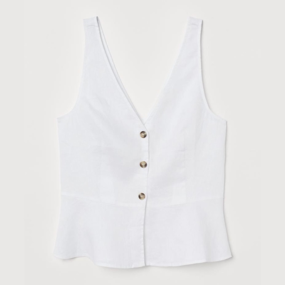 NWT H&M V-Neck Linen Blouse